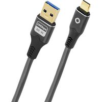 Oehlbach USB-Kabel USB 3.2 Gen1 USB-C® Stecker, USB-A Stecker 0.5 m Anthrazit vergoldete Steckkonta