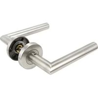 Poignée de porte, base ronde, design cylindrique, poignée à levier, convient aux portes de 30 à 48 mm d'épaisseur, en acier inoxydable, avec un axe carré de 8 mm.