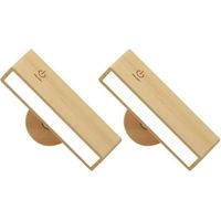 Lot de 2 Lampe de Chevet - Applique Murale Sans Fil - Rechargeable, Led, Bois - Lampe Murale Sans Fil, Lampe Murale Led Sans Fil
