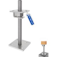 Pied de poteau carré réglable galvanisé à chaud 80 x 80 mm – hauteur ajustable 60 à 230 mm avec platine bois pour clôtures – GeZu Impex