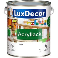 LUXDECOR Acryllack Holzfarbe Metall und Holz Lack Buntlack Matt (01) Schneeweiß - 2,2L