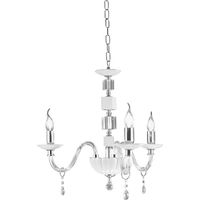 Lampadario sospeso LIVIA in vetro e cristallo D60 cm Bianco 3 luci