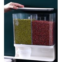 Wall Mounted Dry Food Dispenser, Clear Plastic Food Dispenser with Sealed Lid, for Cereal, Rice, Candy, Coffee Beans (3000ml)