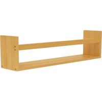 Bambus-Wandregal mit Baldachin, 14 x 57 x 10 cm, 7house