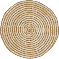Tapis jute tissé Ø80cm blanc rond JUTE RUG