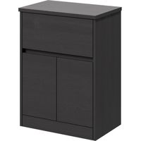 Montego Grey Graphite 600mm Floor Standing 1 Drawer 2 Door Vanity Unit for Countertop Basins
