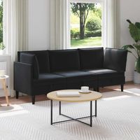 vidaXL Living Room Furniture Set with Cushion 3 pcs Black Velvet