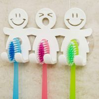 Cute Toothbrush Holder with Suction Cup for Bathroom Wall, Smiley Emoji Home Decor, One Size