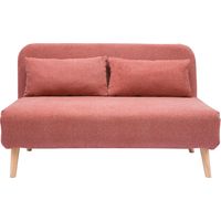 Miliboo – Chauffeuse 2 places convertible terracotta – Tissu effet velours texturé – Pieds compas en hévéa – Dimensions L132 x P87 x H78 cm