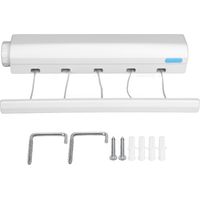 Corde à linge télescopique extensible pour intérieur et extérieur avec cinq lignes de séchage