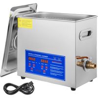 BuoQua Pulitore ad Ultrasuoni 6L Macchina di Pulizia ad Ultrasuoni in Acciaio Inossidabile Timer Riscaldamento Digitale Pulizia di Gioielli per Uso Domestico Personale Commerciale