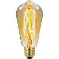 Paquete de 4 bombillas incandescentes Edison vintage E27 ST64 regulables de 40 W y 2700 K, luz blanca cálida, estilo clásico y antiguo, ideales para lámparas de mesa estilo jaula de ardilla, oficinas