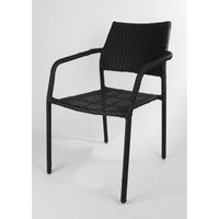Stapelstuhl Gartenstuhl outdoor 55 x 82 x 56cm Sessel Terrasse schwarz