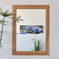Miroir rectangulaire en teck massif Lazy 90 x 70 cm