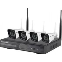 Kit De Vidéoprotection Wikit040a - 1 Enregistreur Vidéo Wi-fi - 4 Caméras Ip Wi-fi All-in-one