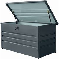 Werka Pro – Coffre de jardin 350L en acier galvanisé – Dimensions 120x61x62 cm – 2 verrins à gaz – Coloris gris anthracite