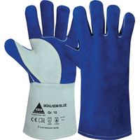 Guantes de soldar Mühlheim Blue talla 12 piel serraje vacuno azul / gris (Por 6)