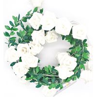 Guirlande lumineuse LED en rotin rose 3m avec 20 lampes, décoration florale en PE pour Noël, DIY couronne colorée 20 lumières