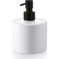 Lineabeta - Saon weißer runder Seifenspender mit mattschwarzem Spender 500 ml