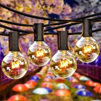 Lichterkette für den Außenbereich, 50+4 Bistro-Lichter, IP44, warmweiß, dekorative Lichterkette für Garten, Hof und Partys, 15 m