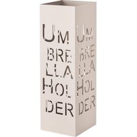 Baroni Home Portaombrelli Porta Ombrelli Design Moderno in Metallo con Intaglio Scritta Umbrella Holder Nero con Gancino e Vaschetta Scolapioggia Rimovibile 15,5X15,5X49 cm