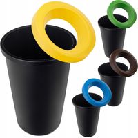 KADAX Juego de cubos de basura para reciclaje, redondo, plástico resistente, cubo de basura para clasificación (4 x 45 L)