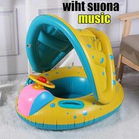Infant swimming seat for babies, inflatable circle, swimming ring for pool, baby water seat with parasol, summer beach party toys Wiuos