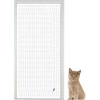Porte Moustiquaire Anti-Fugue pour Chats, Filet De Protection À Fermeture Éclair, Accessoires pour Animaux pour Salon Cuisine Chambre-Crezuo