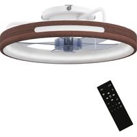 Ventilador de Techo con Luz LED 40 W Motor DC Reversible Mando a Distancia 6 Velocidades 3 Colores Temporizador Teca