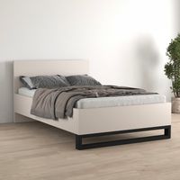 Letto matrimoniale con base Eden cashmere 140x200cm