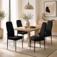 Sedie cucina e sala da pranzo nere in similpelle 4 sedie