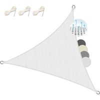 JSSEVN Dreieckiges Sonnensegel 3x3x3 m HDPE – Atmungsaktives Gewebe & UV-Sonnenschutz für Balkon, Pool, Garten, Terrasse