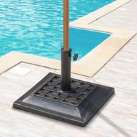 Pied de parasol de jardin, poids net 9 kg, compatible avec les mâts de 38 mm et 48 mm, pour terrasse, patio ou extérieur, Ø 44 x 32 cm, bronze.