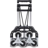 Randaco – Diable pliable en aluminium avec 6 roues d'escalade – Charge max 70 kg – Poignée télescopique réglable – Idéal pour transport en escaliers