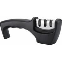 BRAVIX Aiguiseur Couteaux, 3 en 1 Aiguiseur de Couteaux Professionnel, Manuel Affuteur Couteaux Affûteur, Eguiseur de Couteau pour Couteaux en Acier Inoxydable de Toutes Tailles(Noir),