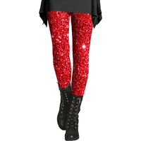 Legging de sport à paillettes pour femme avec fesses douces et fines en coton