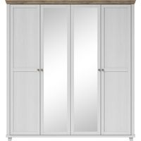 Schrank 200x220 mit 4 Türen. Farben Weiß und Eiche. Kollektion ASSIA