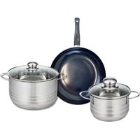 Ensemble de 1 Poêle de cuisson 24 cm et 2 faitouts 16 et 20 cm Elo Prima Brillant
