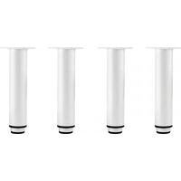 Lot de 4 pieds de meuble réglables en acier laminé à froid, pieds de table de remplacement pour armoire, canapé, pieds en métal (blanc, 8 cm)
