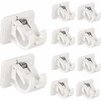 Lot De 8 Crochets Support De Tringle à Rideau Auto-AdhéSif, Pas De Supports De Crochet De Draperie De Forage, Support De Tige De Fixation, Pour Serviettes, Rideaux, Manteaux
