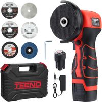 Teeno – Meuleuse d'angle sans fil 16.8V – Disque Ø 76mm – 2 batteries 2Ah – 19500 RPM – Moteur performant pour meulage, polissage, découpe