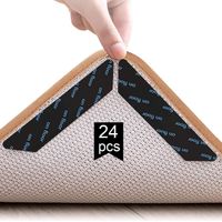 Tapis antidérapant double face anti-enroulement, 24 pièces, lavables et réutilisables, pour parquets, moquettes et tapis.