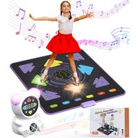 Tapis de danse jouet pour filles et garçons : cadeaux d'anniversaire pour enfants âgés de 3 à 12 ans, tapis de danse rechargeable pour enfants, tapis musical lumineux avec lecteur de musique Bluetooth