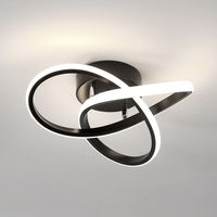 GOECO Black Aluminium Clover LED Ceiling Light, 30cm, 30W, 4500K Neutral White, Modern Design for Kitchen, Hallway, Bathroom