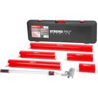 Glättkellen-Set Strend Pro Premium Ergonomic, für Spachtel und Gipsputz, 250-1000 mm, 1,05-1,88 m Teleskopstange, Halter, im Koffer