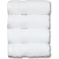 Wash Cloth - 13 x 13 Inch - 100% Combed Cotton - White - For Face And Body - 4 Piece