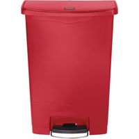 Poubelle à pédale frontale Rubbermaid rouge 90L - 570 x 353 x 826 mm - SLIM JIM