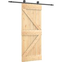 Puerta Corredera 70 x 210 cm Natural y negro vidaXL