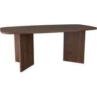 Selsey Piano – Table à manger rectangulaire aux angles arrondis, 190 cm, finition effet noyer Wisconsin