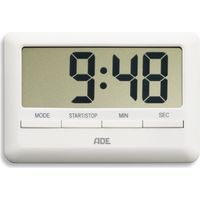 Elektronischer Timer von ADE, bis zu 99 Minuten 59 Sekunden, 10 x 7 x 1 cm, weiß